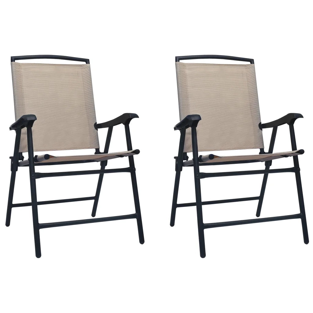 Sedie da Giardino Pieghevoli 2 pz in Textilene Grigio Talpacod mxl 104359
