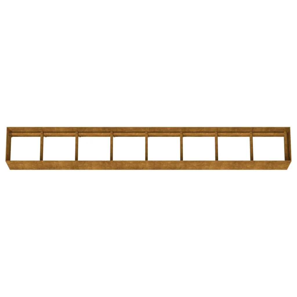 Portavaso per fioriera aiuola rialzata piante fiori terrazzo giardino giardino 360 x 40 x 40 cm acciaio corten marrone 02_0039437