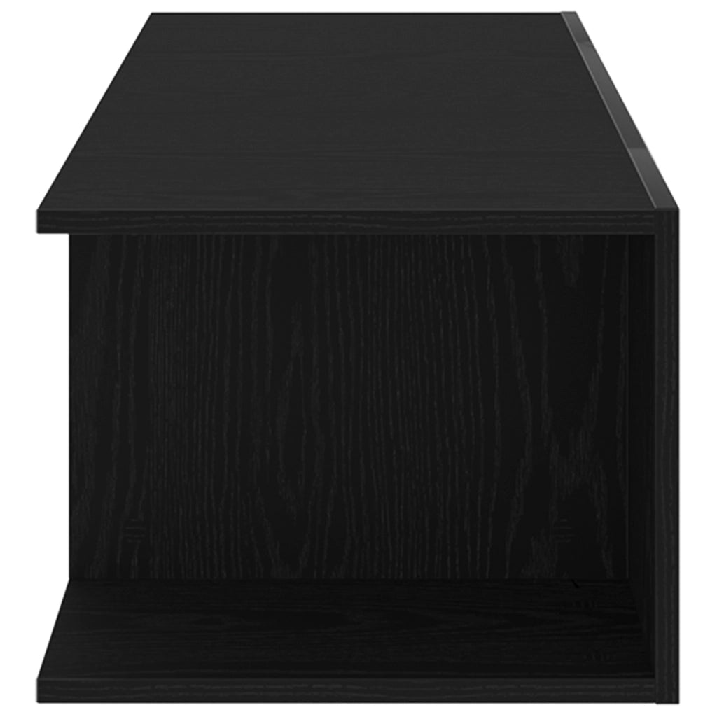 Mobile TV  con luci LED Rovere Nero 90x39x30 cm in Legno ingegnerizzato