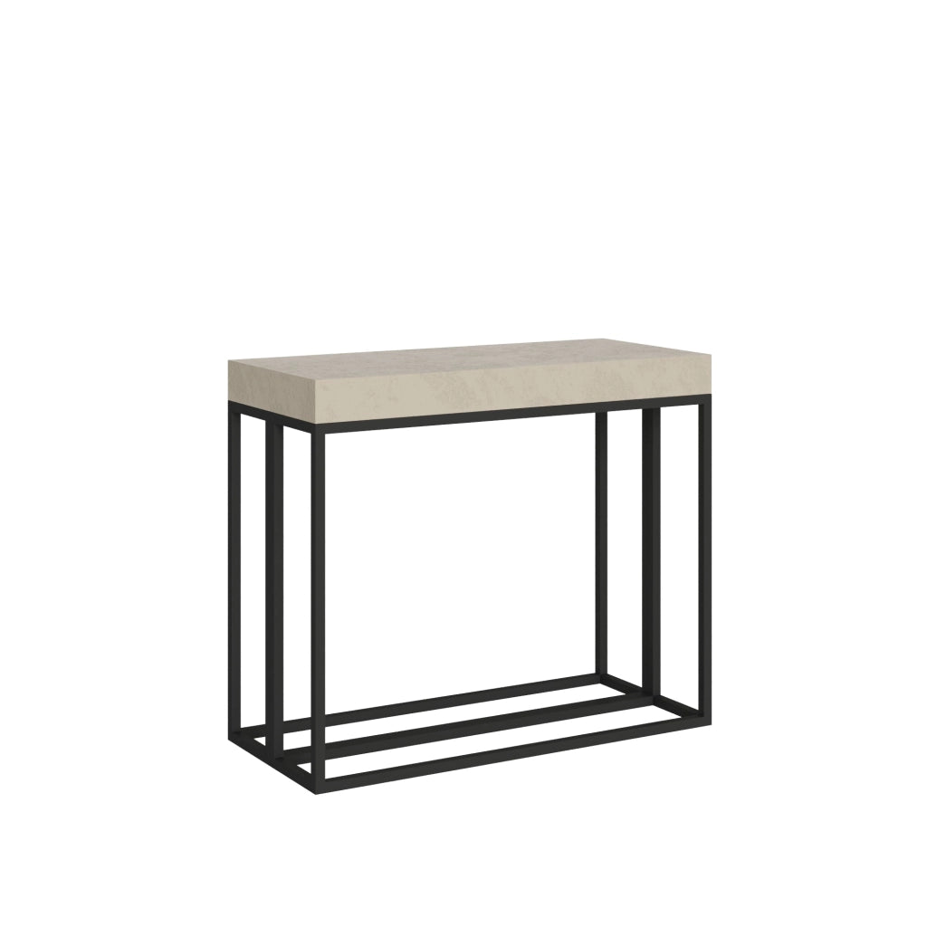 Consolle Allungabile 90-196x40x77 cm Epoca Small Cashmere Telaio Antracite