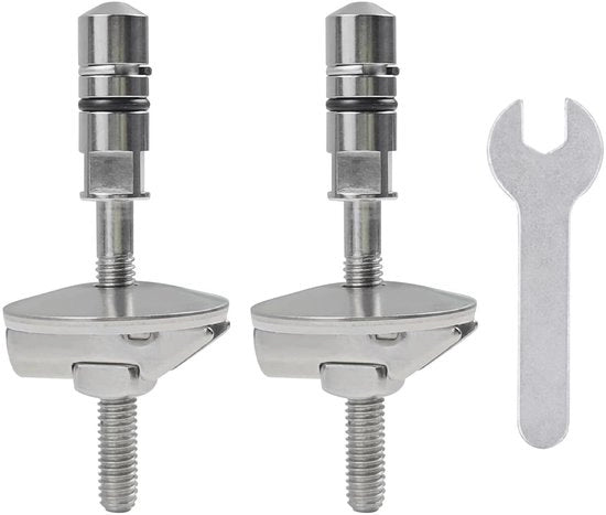Scharniere di fissaggio per sedili di toilette LUVETT, viti di regolazione M6 x 71,5 mm, beugoli di fissaggio per coperchi di toilette in acciaio inossidabile (2 pezzi)