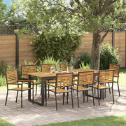 Set da Pranzo per Giardino 9 pcs Nero Legno di Acacia Massello 3365469