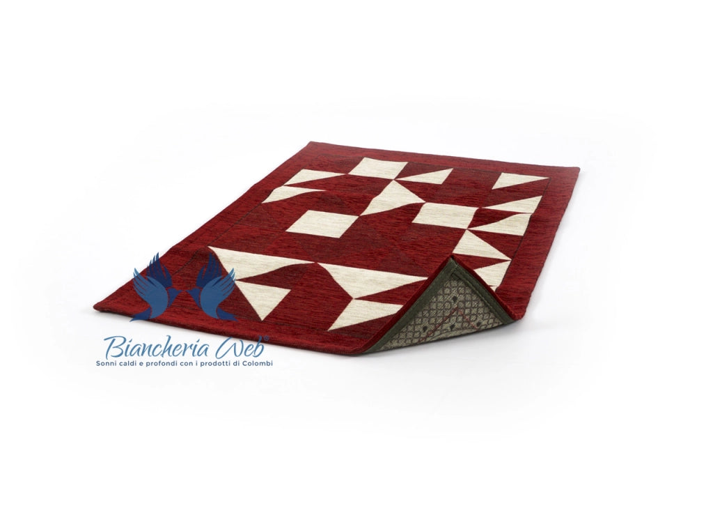 Tappeto Velour Retro Antiscivolo Pelo Corto Per Salotto/Camera Disegno Origami - 115x175 - Rosso