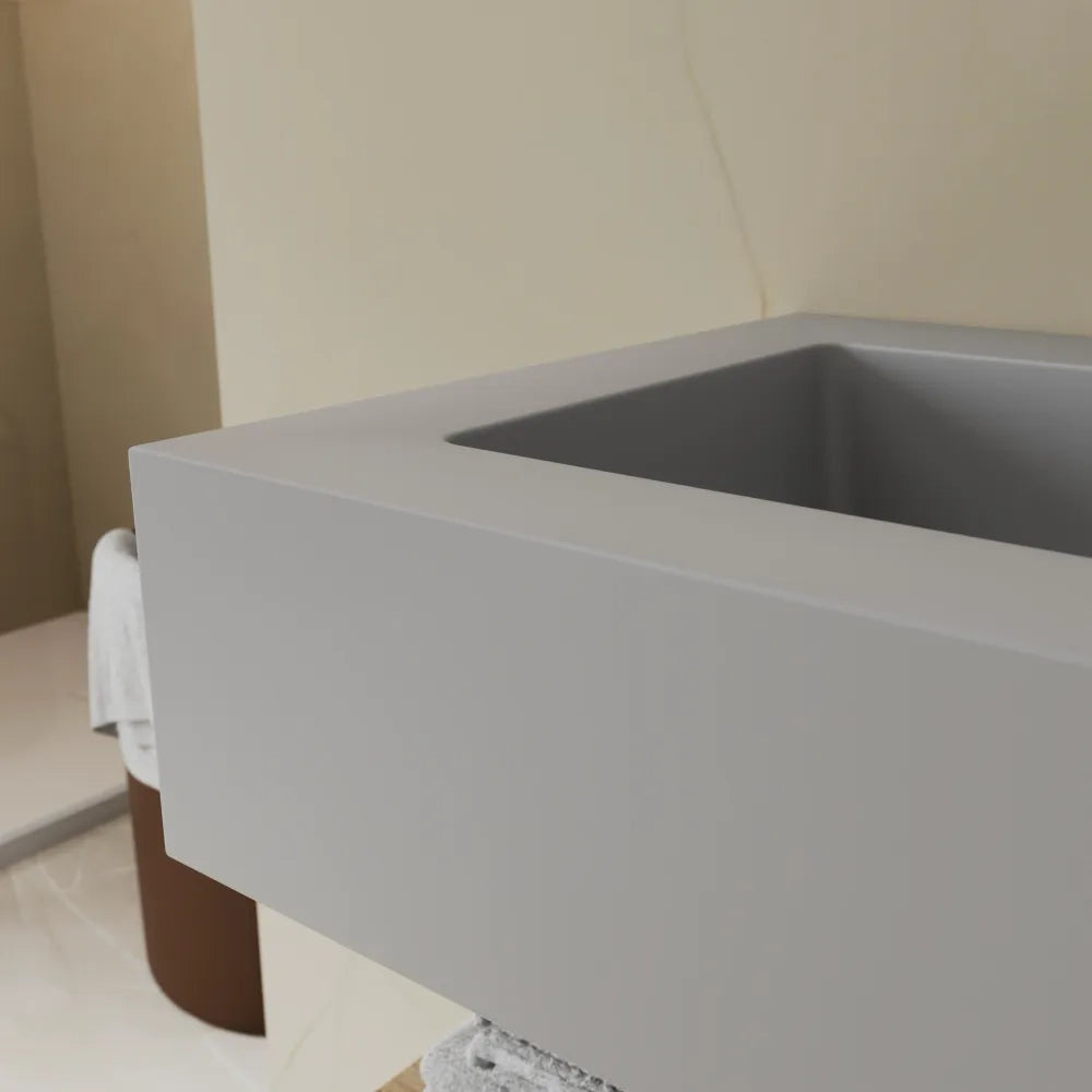 Lavabo sospeso in marmoresina 60cm grigio opaco | Koro