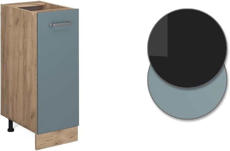 Armadio cucina dispensa alto R-Line, Grigio-blu, 30 cm senza piano di lavoro, per la libera combinazione all'interno di sistemi cucina modulari