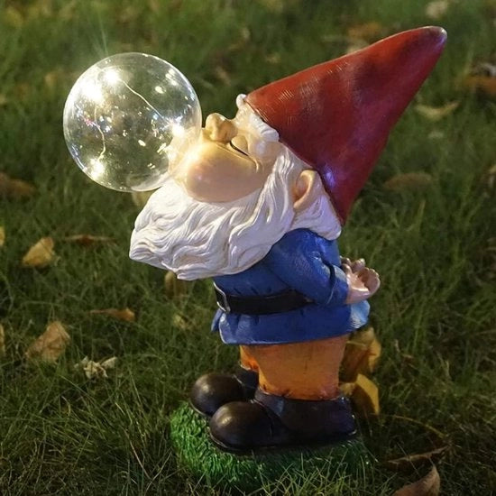 Statua di Gnomone a LED con Energia Solare per Illuminazione Esterna di Patio, Giardino e Prato Decorazione in Giardino Incantato