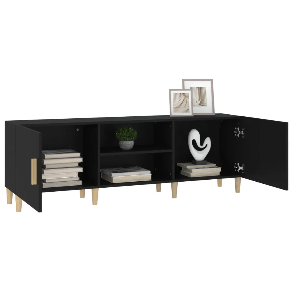 Mobile Porta TV Nero 150x30x50 cm in Legno Multistrato cod mxl 15431