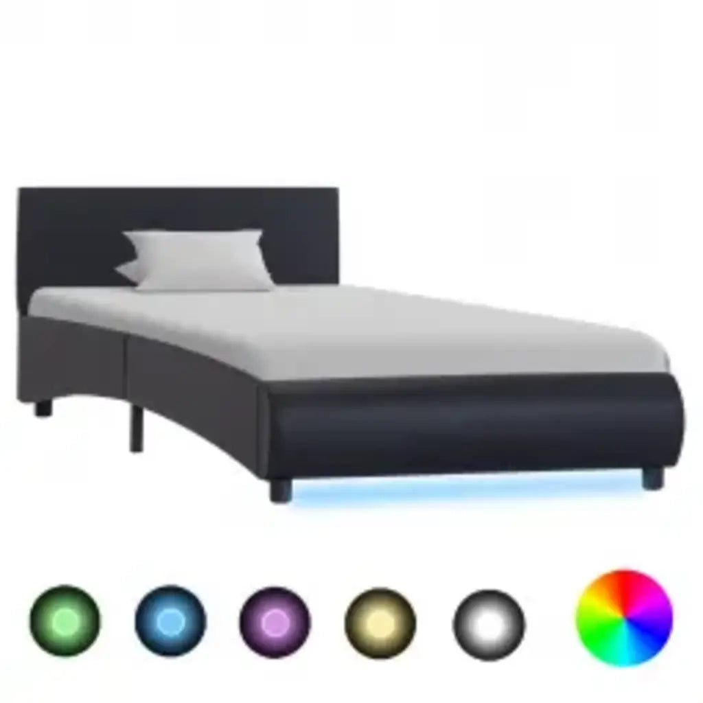Giroletto con LED Nero in Similpelle 100x200 cm