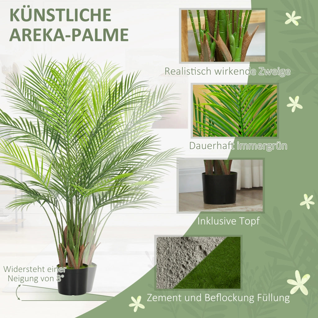 Palma artificiale grande 120cm pianta finta in vaso ¨C zephmum ¨C verde plastica