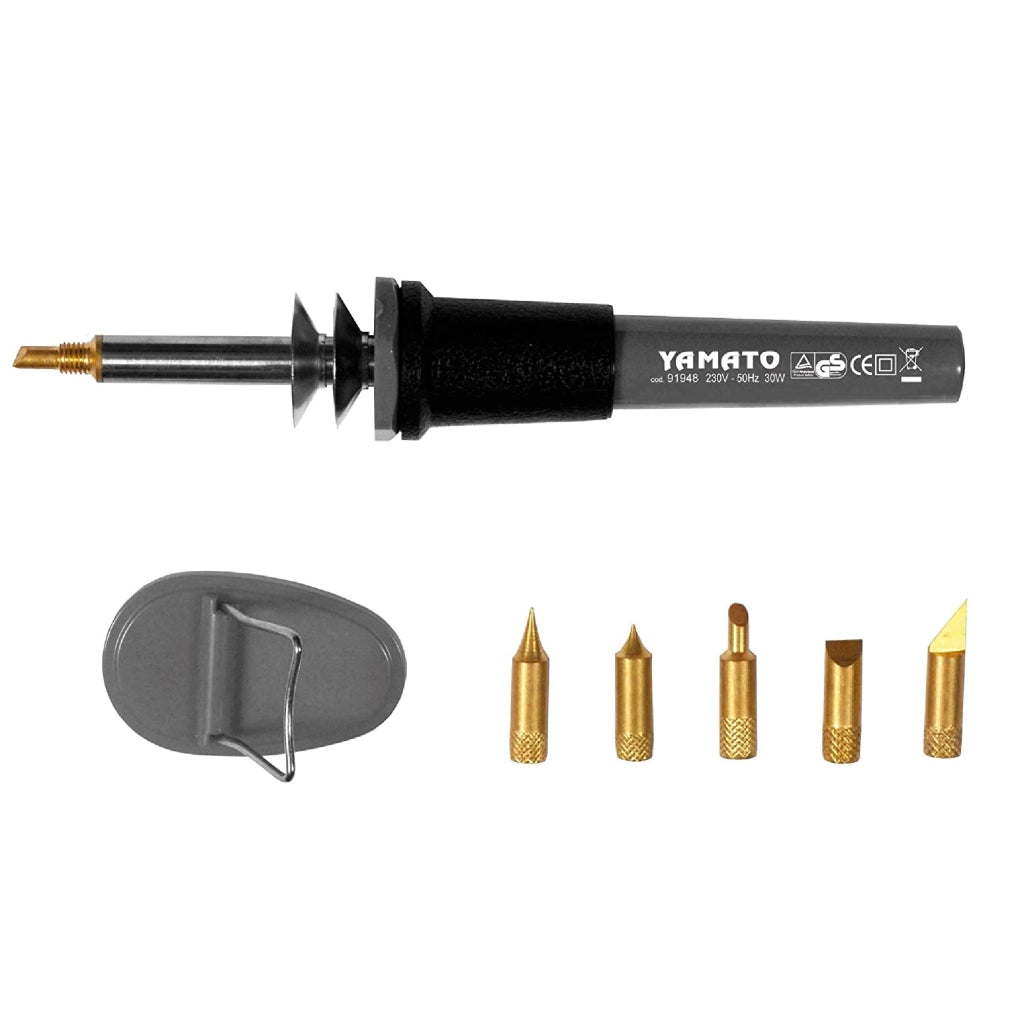 Saldatore Pirografo salda stagno Yamato30W6punte legno metalli,ottone,rame,ferro