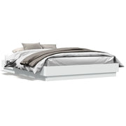 Letto matrimoniale | Letto per adulti | Giroletto Bianco 160x200 cm in Legno Multistrato