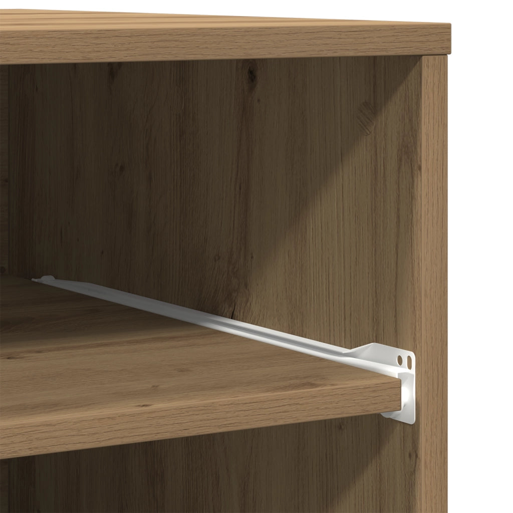 Supporto per Stampante con Ruote Rovere Artigianale 60x48x74 cm