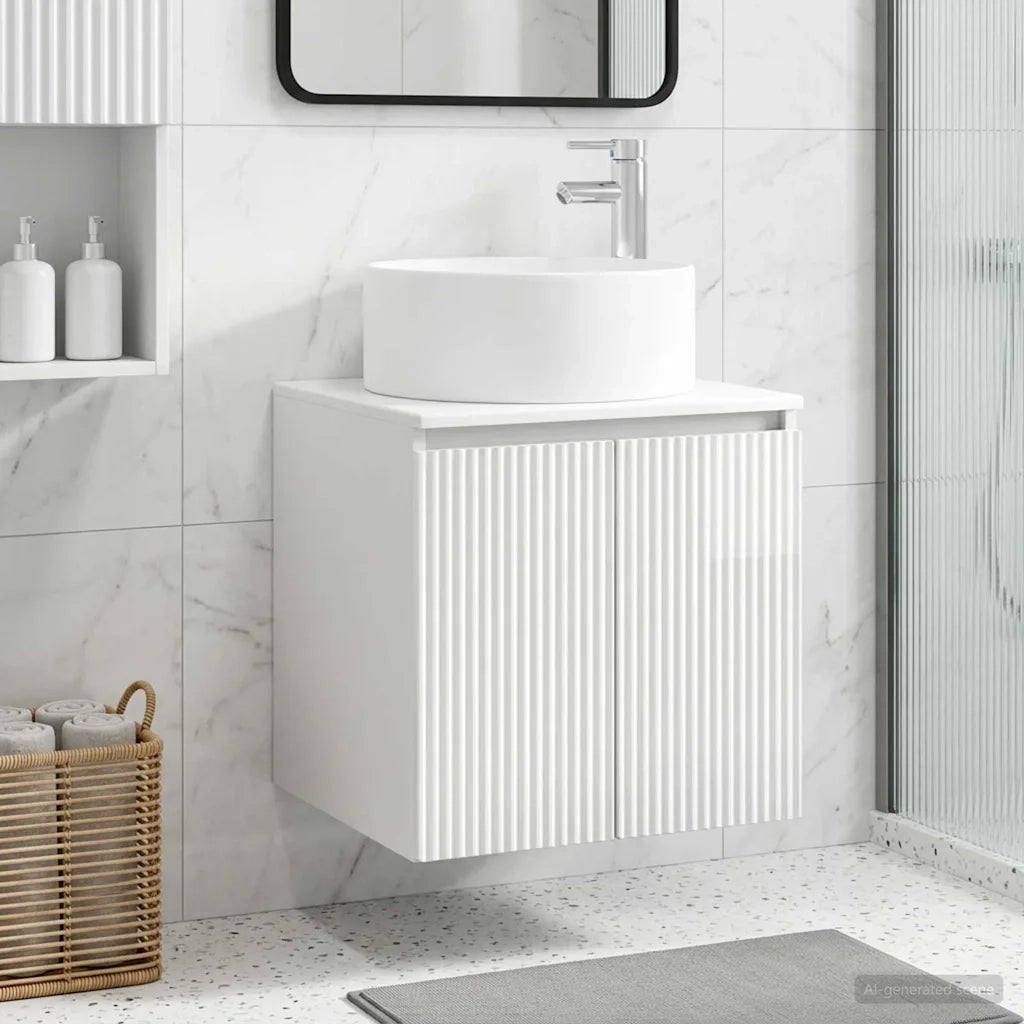 Mobile lavabo da parete Bianco Lucido 49,5 x 44,5 x 65,5 cm