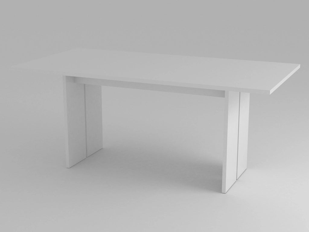 Tavolo Rettangolare 160x90x75 cm Bologna Bianco Lucido