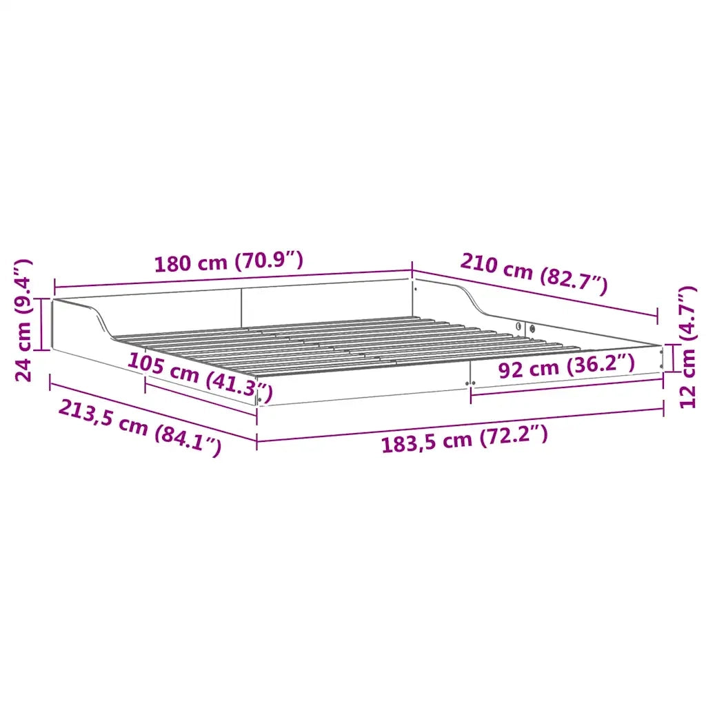 Struttura del letto Marrone cerato 180 x 210 cm Pino massello 873360