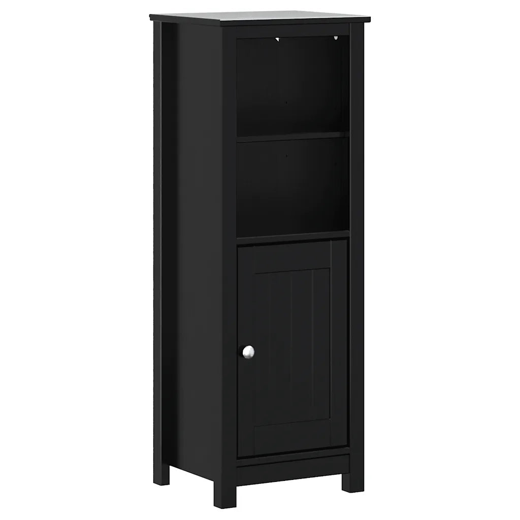 Mobile da Bagno | Armadio da bagno BERG Nero 40x34x110 cm Legno Massello di Pino