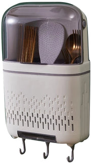 Organizzatore di cucina da appendere - Raccoglitore di posate - Apertura di ventilazione - Contenitore di caduta - Grande capacità - 30 x 19 x 8.5 cm