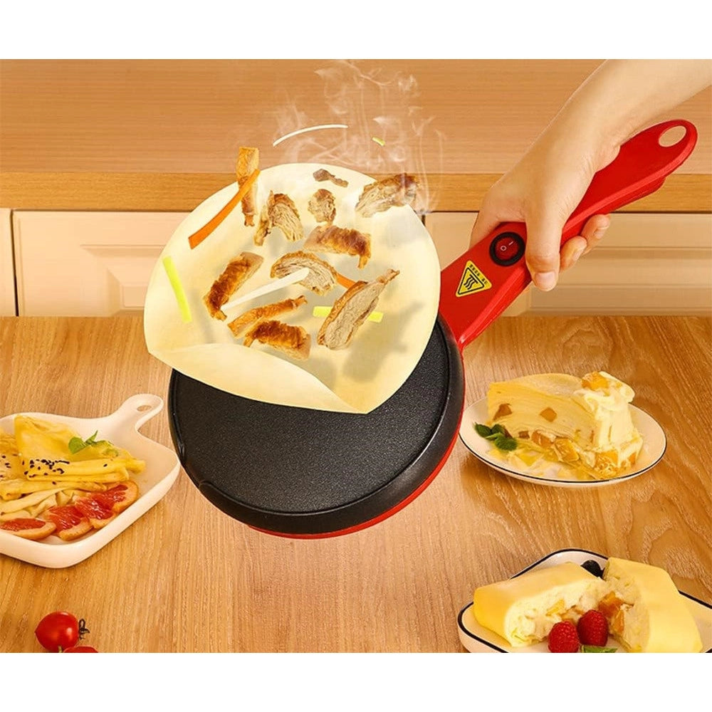 Trade Shop - Piccola Padella Automatica Crepiera Elettrica Antiaderente Per Pancake Tortillas -