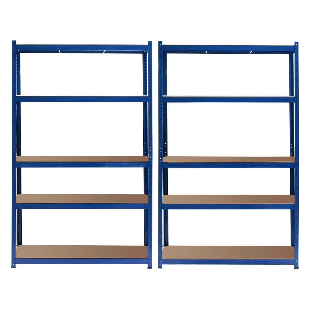 Set 2x Scaffali a incastro per carichi pesanti Blu 120x50x200cm 5 ripiani 175kg/piano