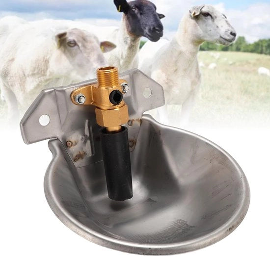 Bacino d'acqua automatico per animali - Maniglia tattile - Realizzato in acciaio inossidabile - Progettato con igiene - Economia di acqua - Bacino d'acqua per animali