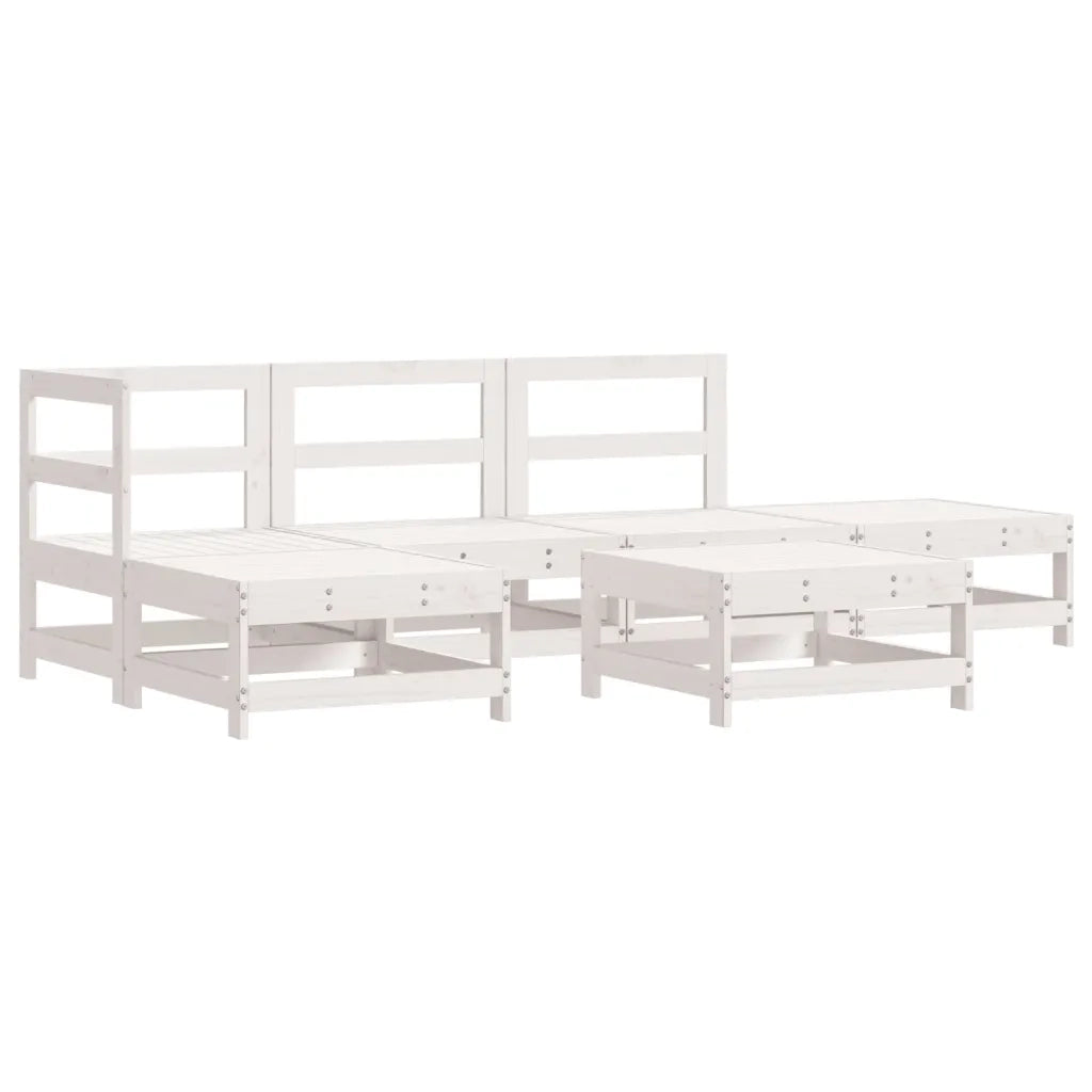 Set Divani da Giardino 6pz con Cuscini in Legno Massello Biancocod mxl 124424