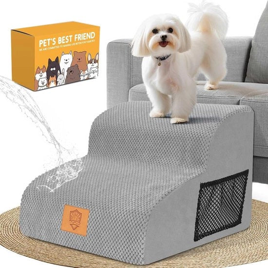 Trappola per cani impermeabile a 2 gradini con superficie antiscivolo per animali domestici in gomma lavabile per piccoli cani - per divano, letto, portatile