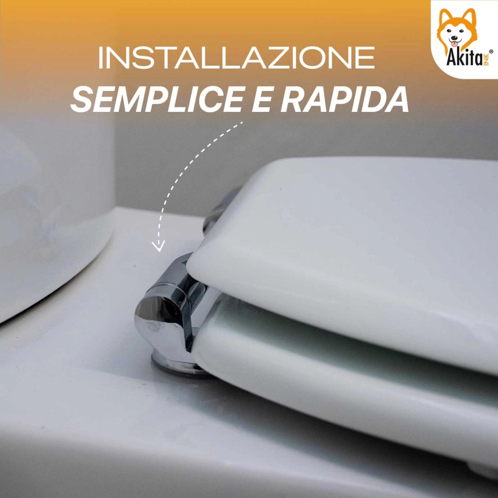 Akitaink Copriwater Soft Close Universale Bianco