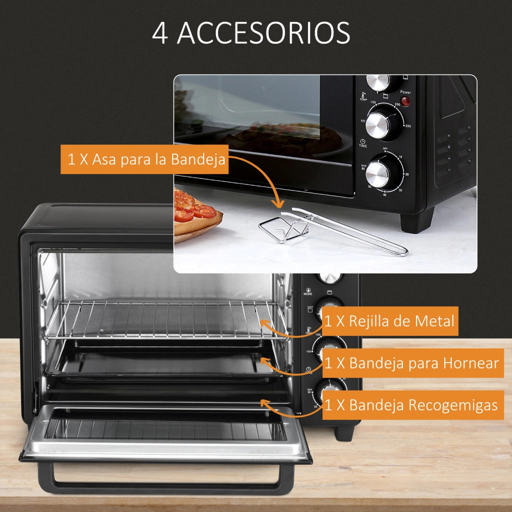 Forno Elettrico 32L 1600W ¨C Minimal ¨C Nero 52.2x38.1x33.5 cm