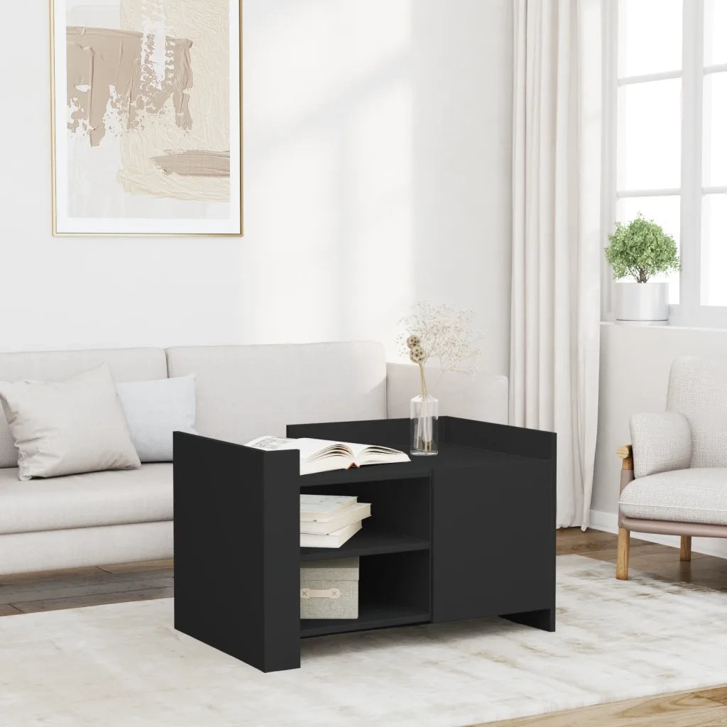 vidaXL Tavolino da Salotto Nero 80x50x50 cm in Legno Multistrato