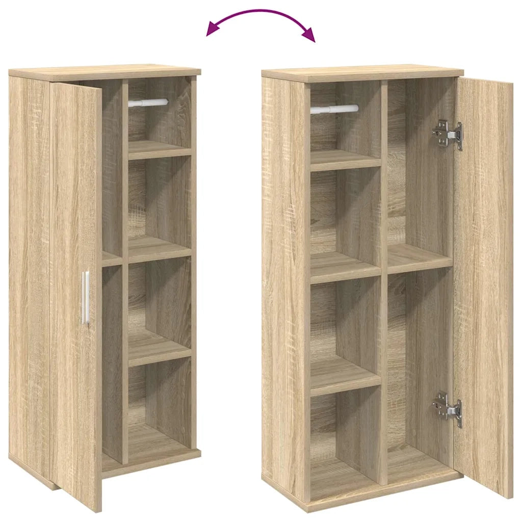 vidaXL Mobile da Bagno con Portarotolo Rovere Sonoma 39x22x90 cm