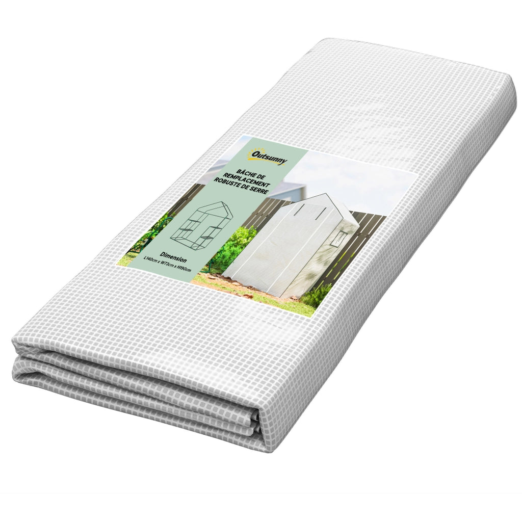 Serra da giardino con finestra e porta ¨C zephmum ¨C 140x73x190 cm bianco