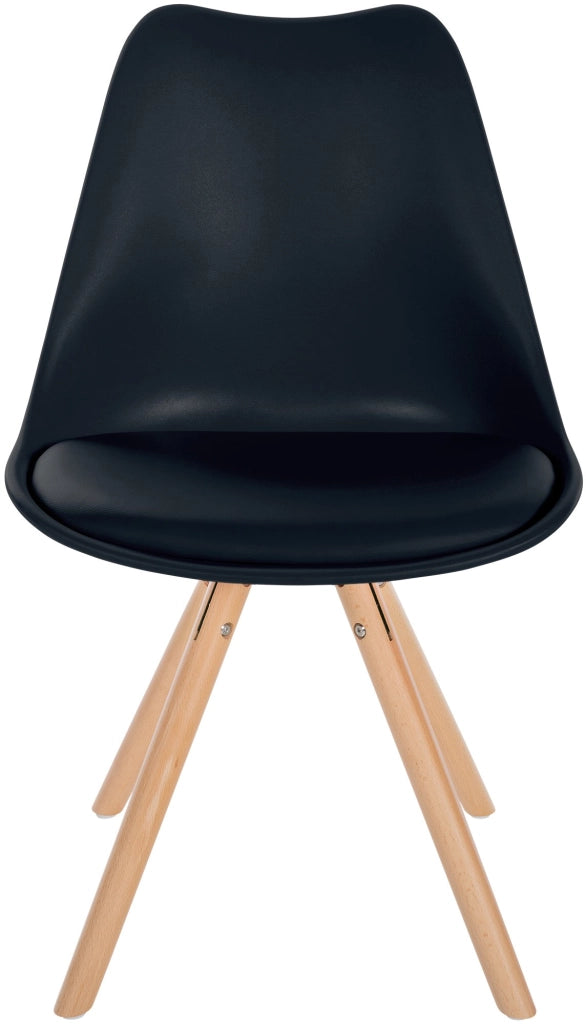Sedia Sofia in plastica nero,natura (rotondo)