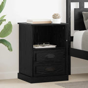 Armadio da Notte con cassetto 2 pcs Rovere Nero 36 x 43 x 60 cm