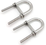 U-Bout in Acciaio Inox - 2 Pezzi - 100x45 Mm - Viti a Scrozzo Profonda - Resistente alla Corrosione - Adatto per Auto/Auto da Soglio - Dado