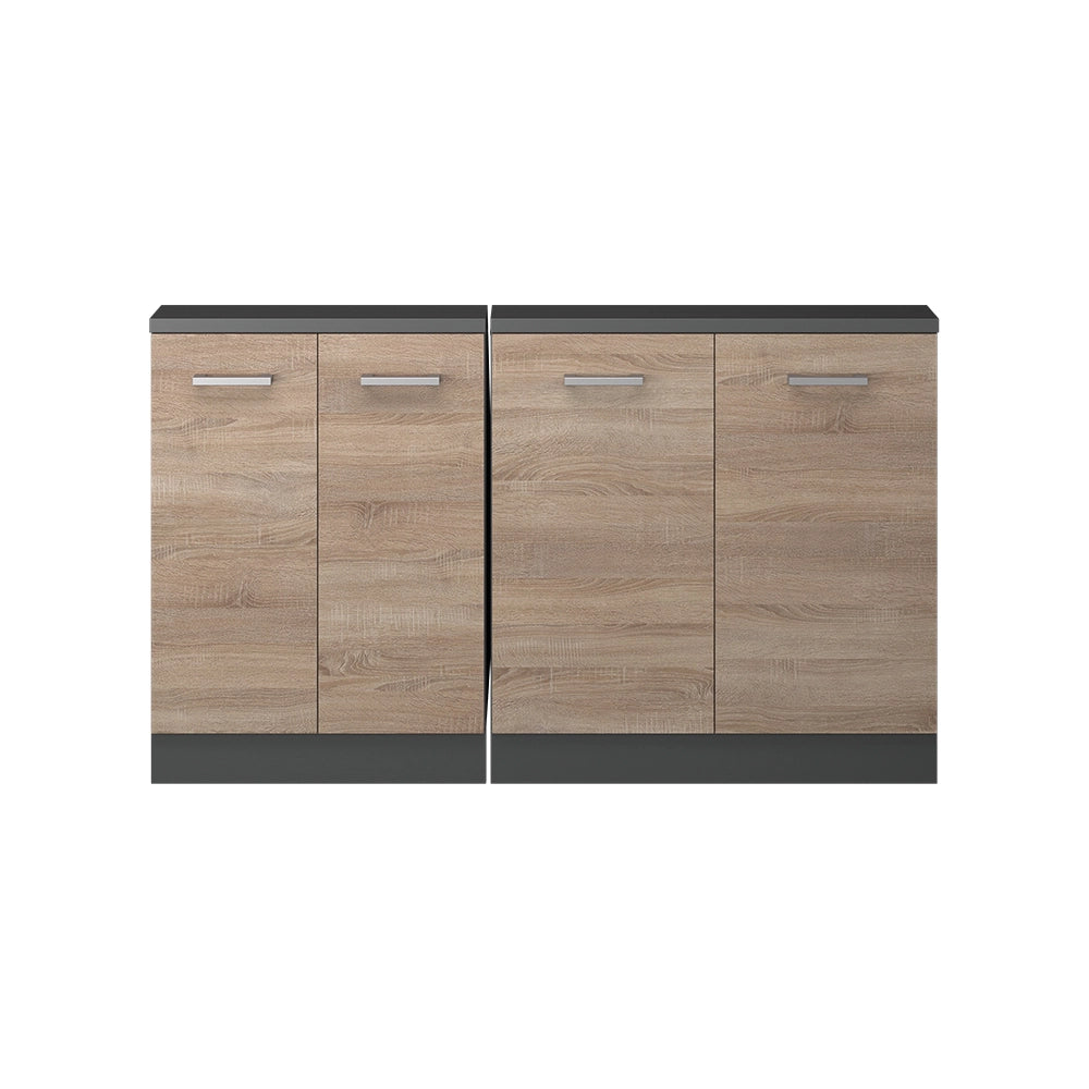 Mobile cucina sottotetto R-Line Sonoma/Antracite 140 cm Set di 2 Vicco