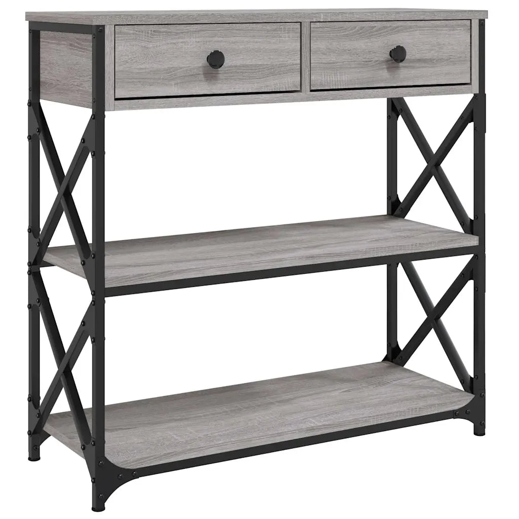 Tavolino Consolle | Tavolo d'Ingresso Grigio Sonoma 75x28x75 cm Legno Multistrato