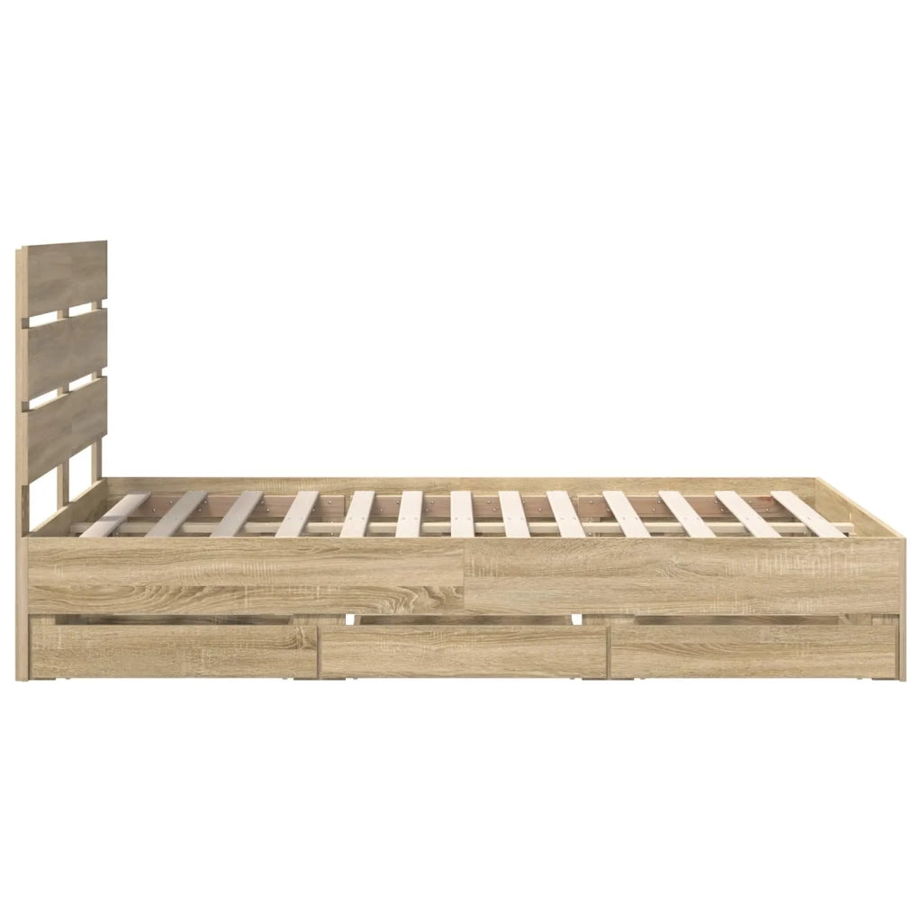Struttura del letto con cassetto Rovere Sonoma 120 x 190 cm 3411849