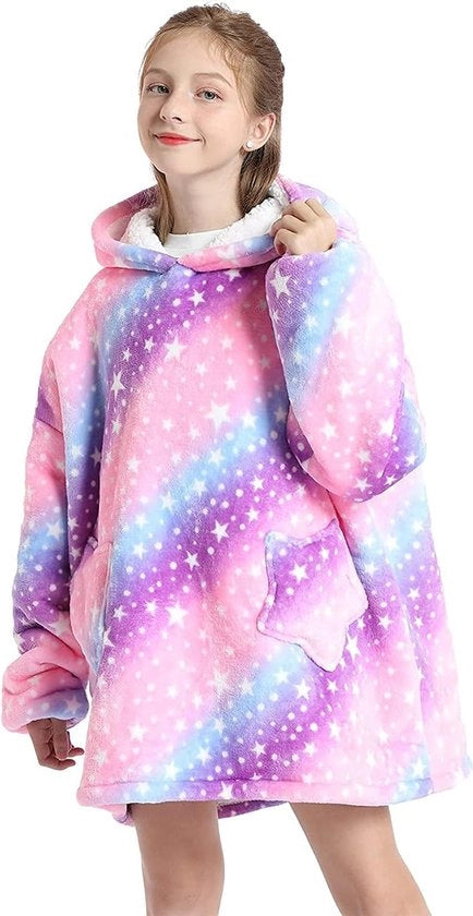 Hoodie Sherpa Extra Grande Fleece, deken per la notte, set di comfort per uomo e donna, morbido, coperta invernale - Fleece copriletto - Hoodie coperta