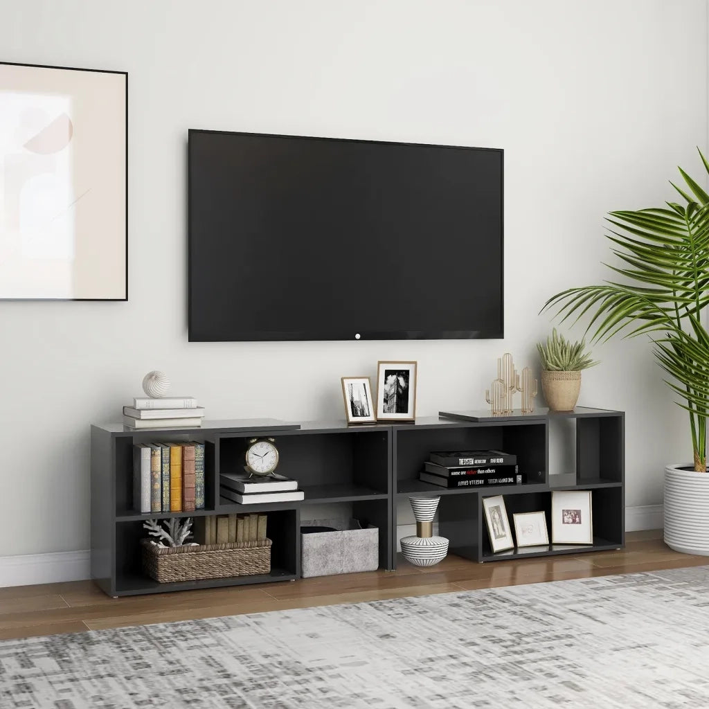 Mobile Porta TV Grigio 149x30x52 cm in Legno Multistrato 808361