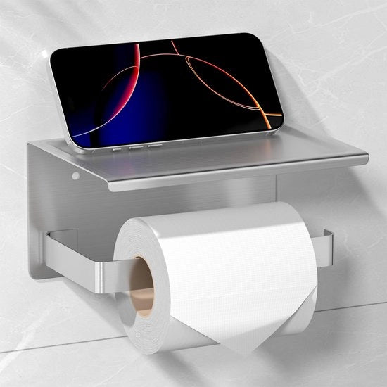 Supporto per carta igienica senza perforazione in acciaio inossidabile, supporto per carta igienica a parete con piastra, supporto per carta igienica autoadesivo per parete, supporto per carta igienica per bagno accessori per bagno