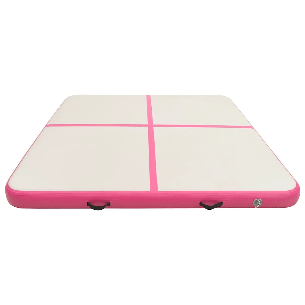 Tappetino Ginnastica Gonfiabile e Pompa 200x200x10 cm PVC Rosa CFW6710507
