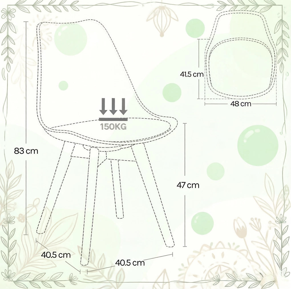 Sedia da pranzo girevole set da 4, bianca, in legno e similpelle, 83 cm
