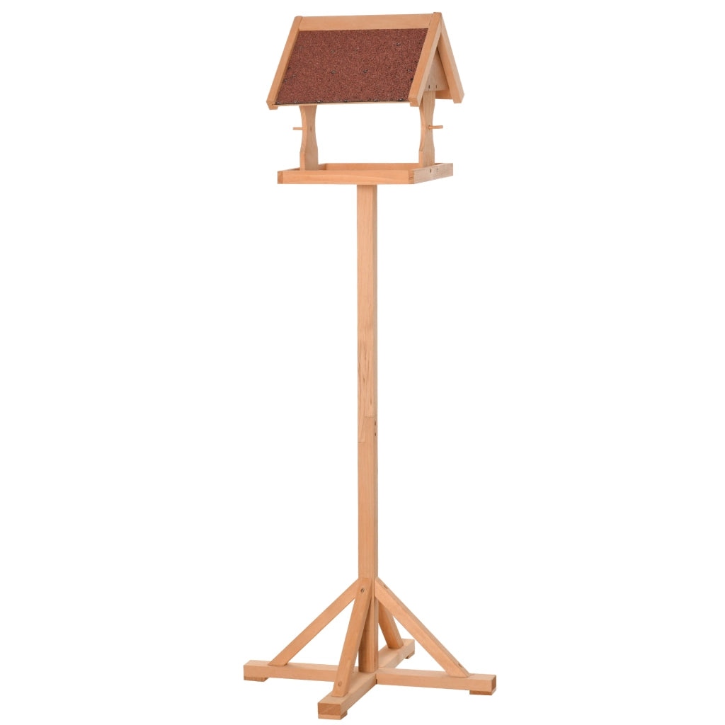 Mangiatoia Uccelli per Esterno ¨C zephmum ¨C Legno Massello Naturale 55x55x144 cm