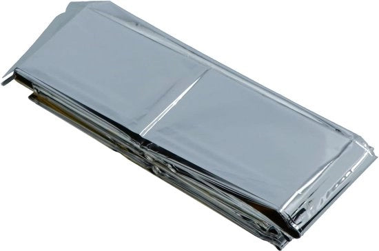 Kit di sopravvivenza 6 pezzi, 210x130cm, grande formato riutilizzabile, coperta termica, coperta di emergenza per esterno, camminata, sopravvivenza, maratona, primo soccorso - argento - 2.1X1.3