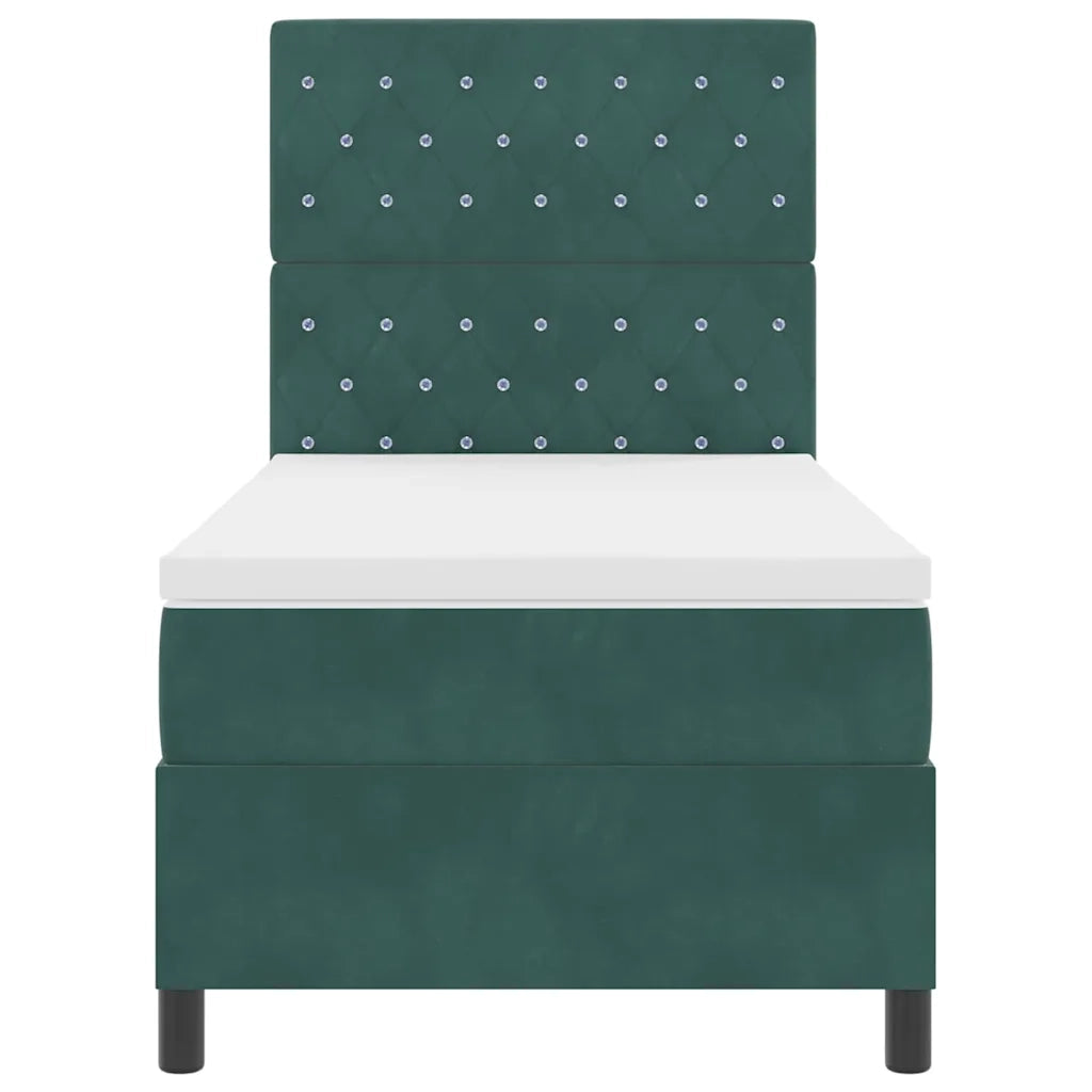 Letto a molle con materasso Verde Scuro 90 x 190 cm Tessuto 3339737