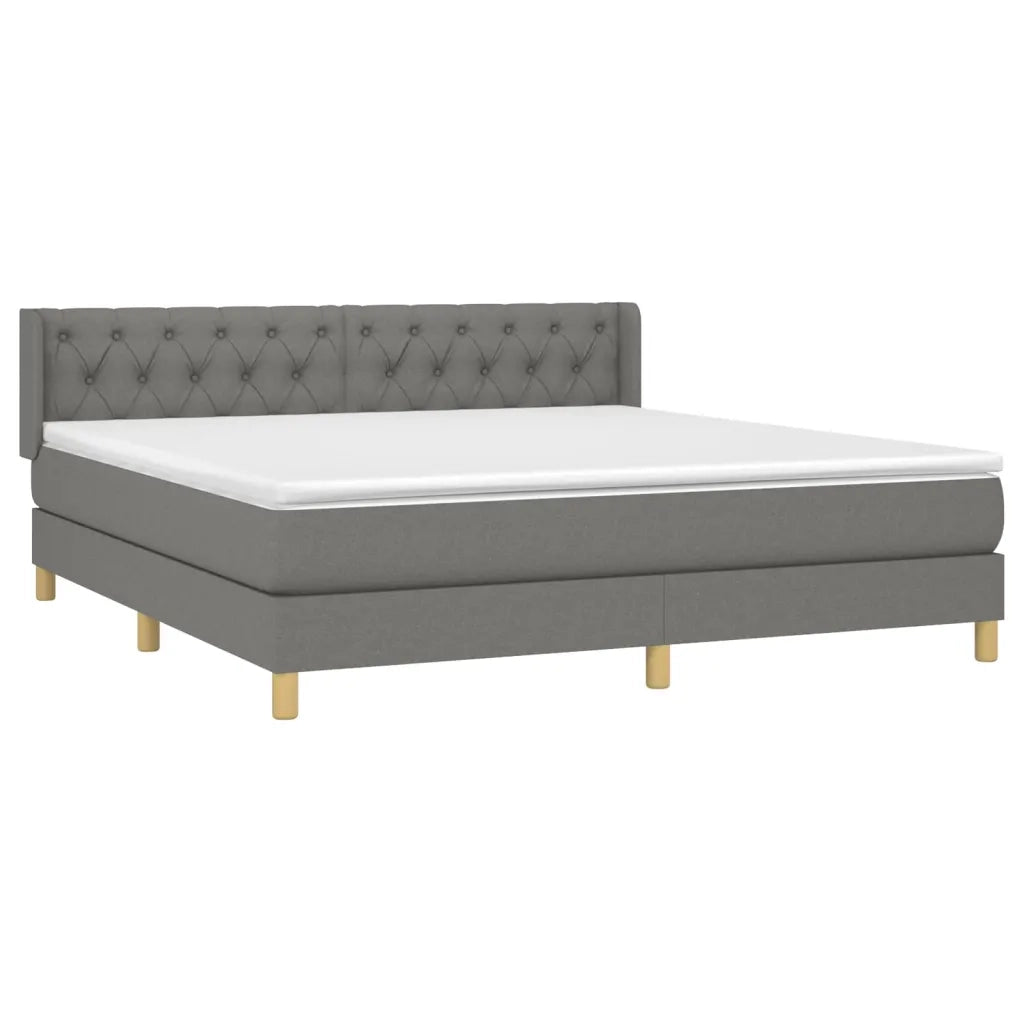 Giroletto a Molle con Materasso Grigio Scuro 160x200 cm Tessutocod mxl 74424