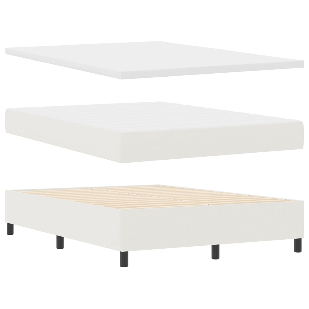 Letto con Box Spring e Materasso Crema 160x200 cm Tessuto in Corduroy