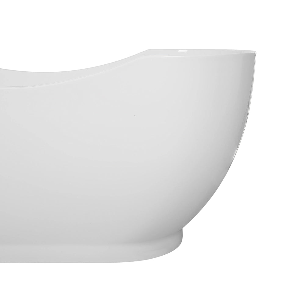 Vasca freestanding in acrilico sanitario bianco lucido singolo 169 x 77 cm ovale dal design moderno