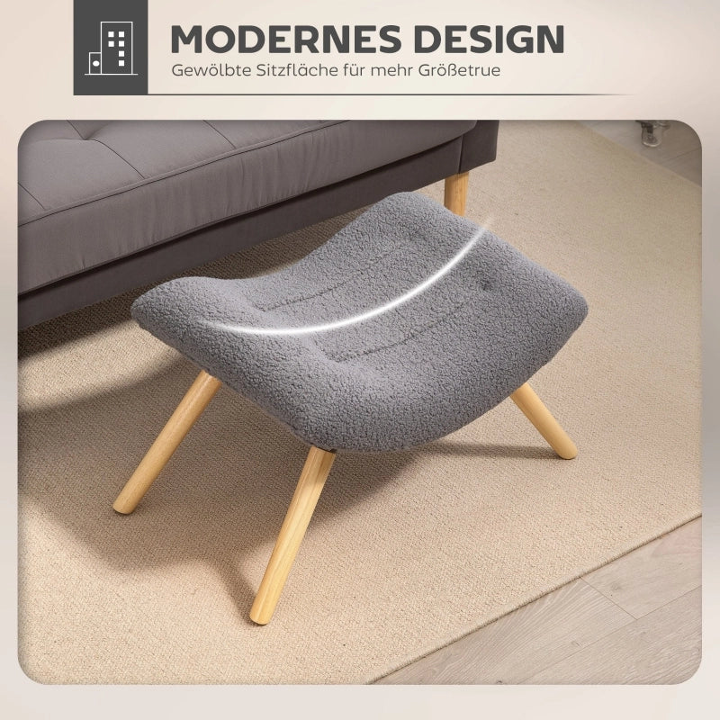 PUFF Imbottito 67 x 45 x 38 cm Grigio scuro in poliestere
