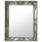 Specchio da Parete Stile Barocco-Specchio a Muro-Specchio Decorativo 50x60 cm Argento 824899